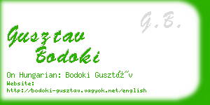 gusztav bodoki business card